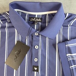 NWT Bad Birdie Golf Polo Shirt Mens Large Winning Streak Cobalt Blue Ridge